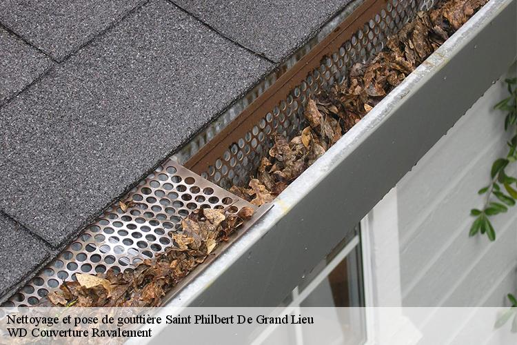 Nettoyage et pose de gouttière  saint-philbert-de-grand-lieu-44310 WD Couverture Ravalement